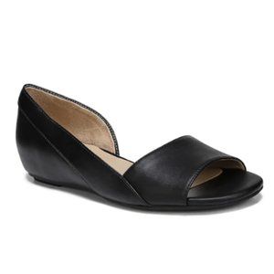 Naturalizer Black D'Orsay Cut Slip On Roma Flats